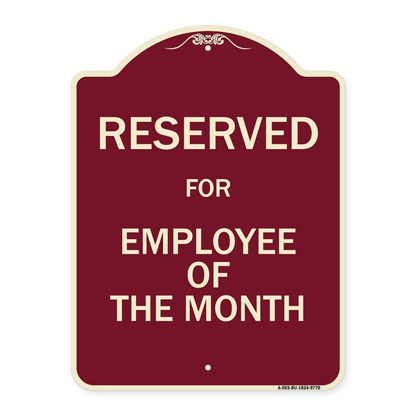 Designer Series-Reserved For Employee Of The Month Burgungy, 24" x 18", BU-1824-9770